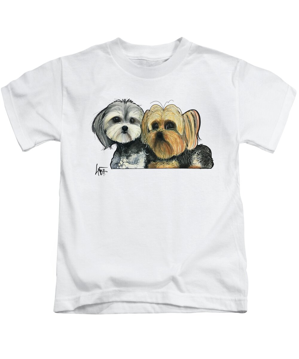 Smith 4574 Kids T-Shirt featuring the drawing Smith 4574 by Canine Caricatures By John LaFree