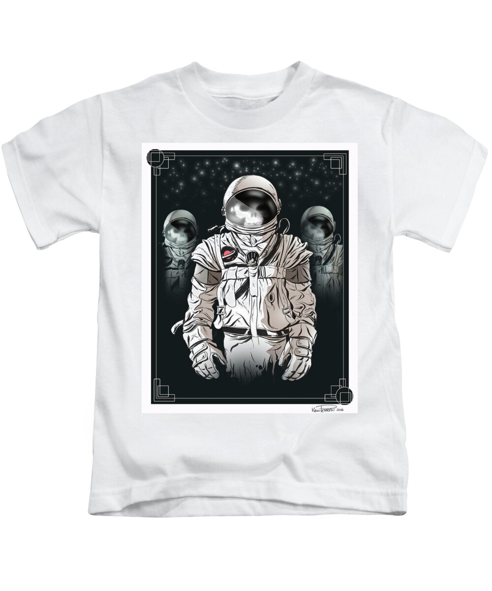 Ghosts Kids T-Shirt featuring the digital art Space Phantoms by Kynn Peterkin