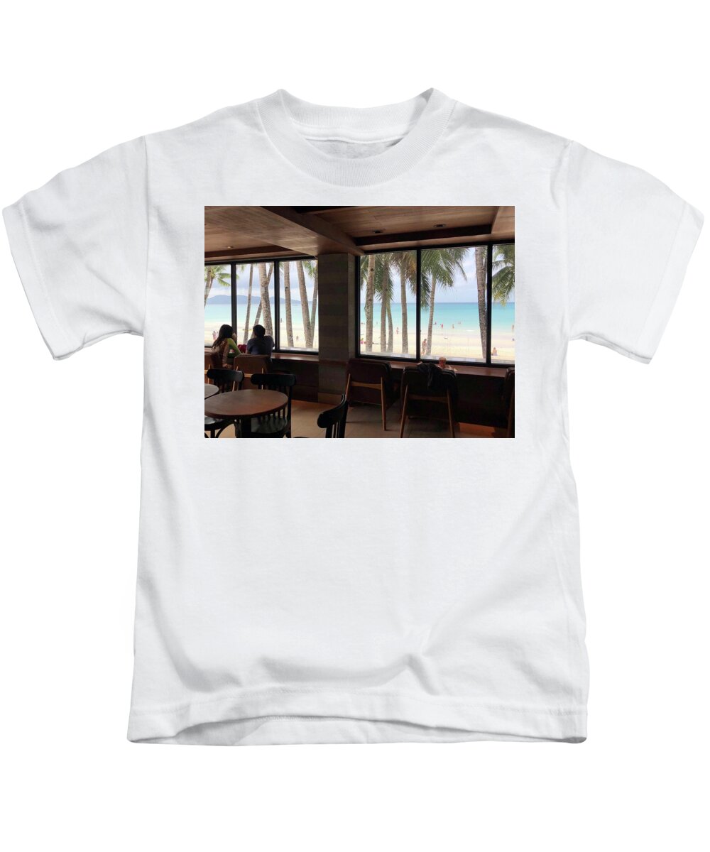Coffee Kids T-Shirt featuring the photograph Starbucks in Boracay island by Nakayosisan Wld