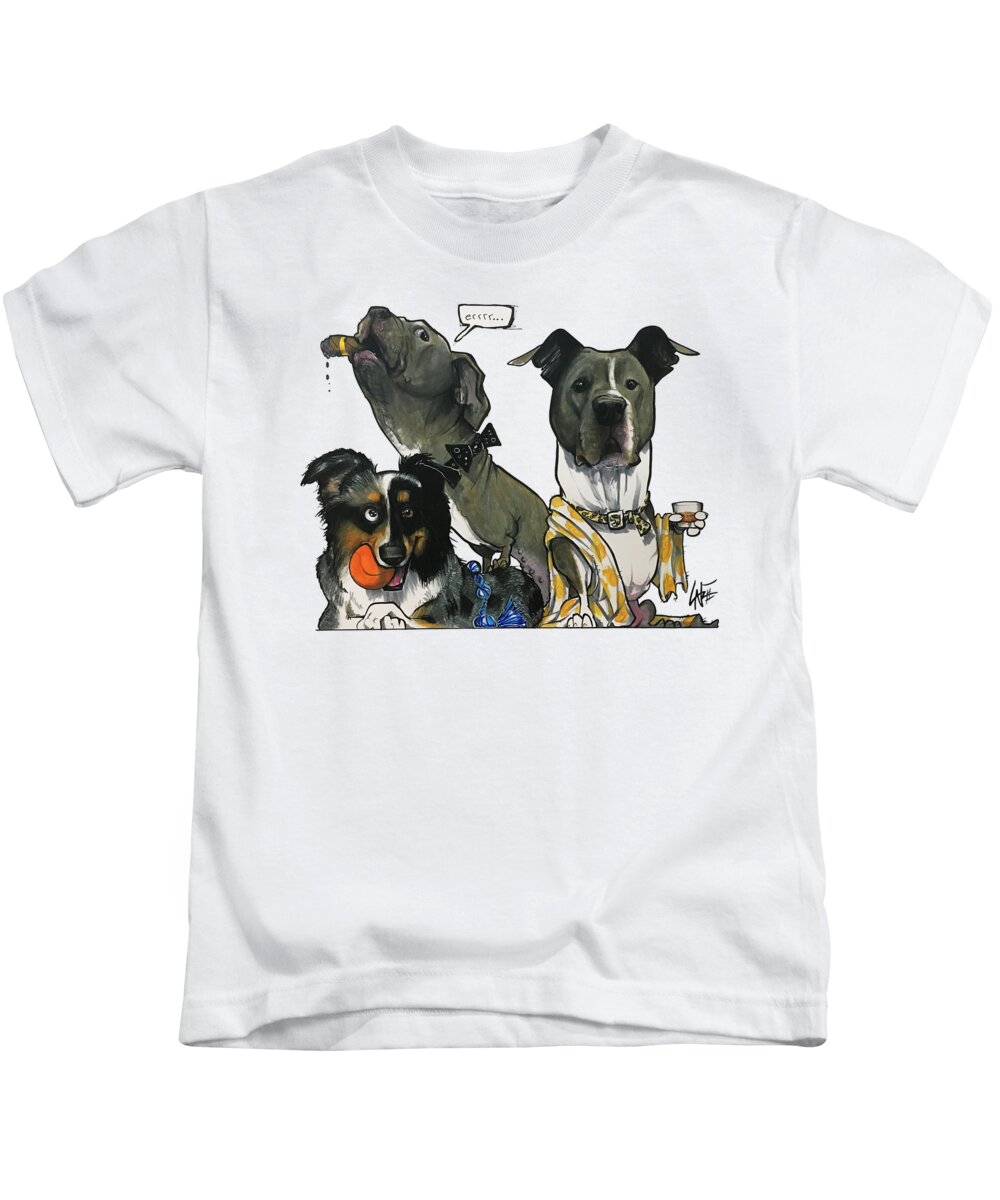 Suarez Kids T-Shirt featuring the drawing Suarez 5097 by Canine Caricatures By John LaFree