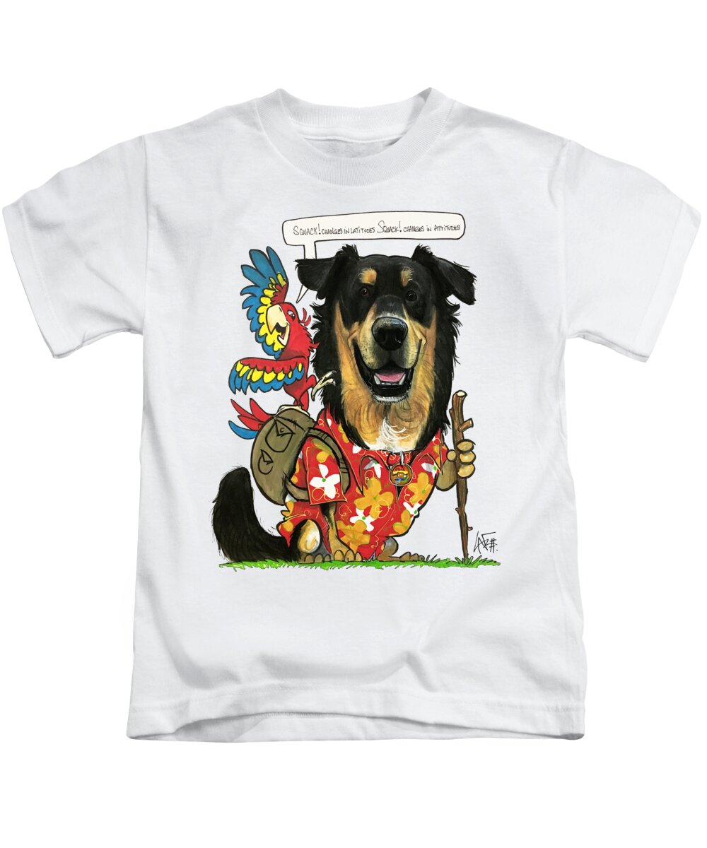 Sutherland Kids T-Shirt featuring the drawing Sutherland 5077 by Canine Caricatures By John LaFree