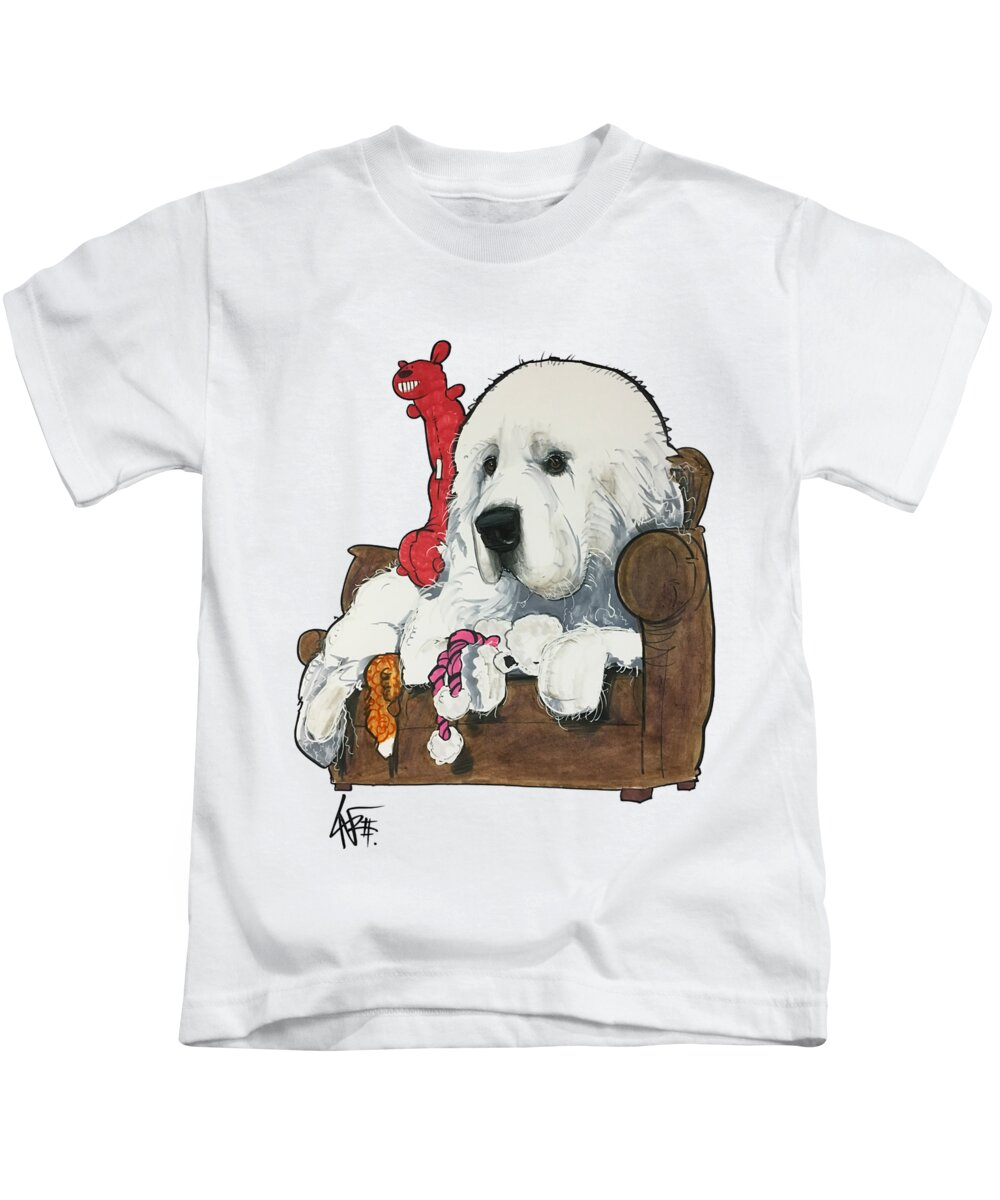 Szalay 4602 Kids T-Shirt featuring the drawing Szalay 4602 by Canine Caricatures By John LaFree