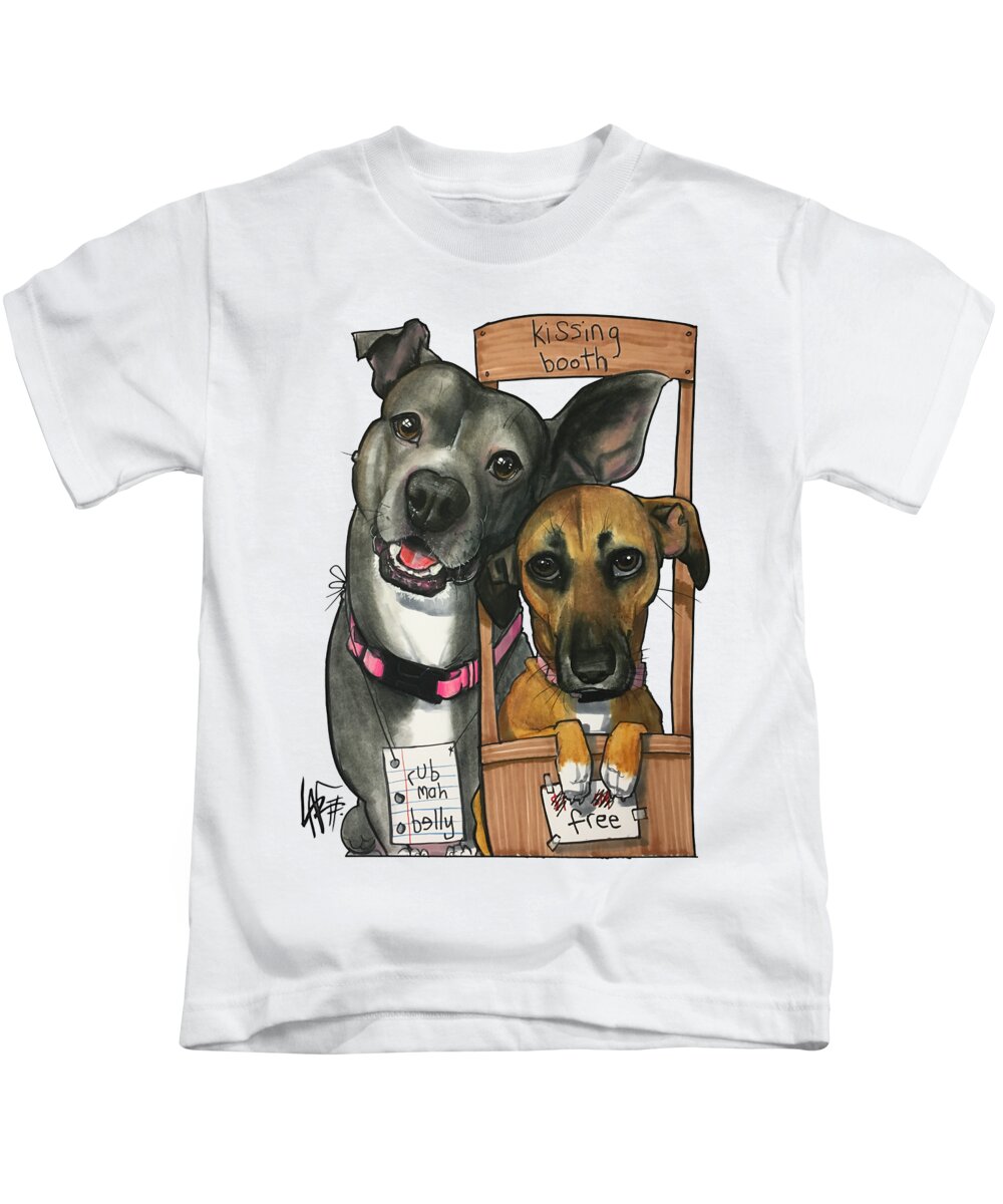 Szondy Kids T-Shirt featuring the drawing Szondy 4282 by Canine Caricatures By John LaFree