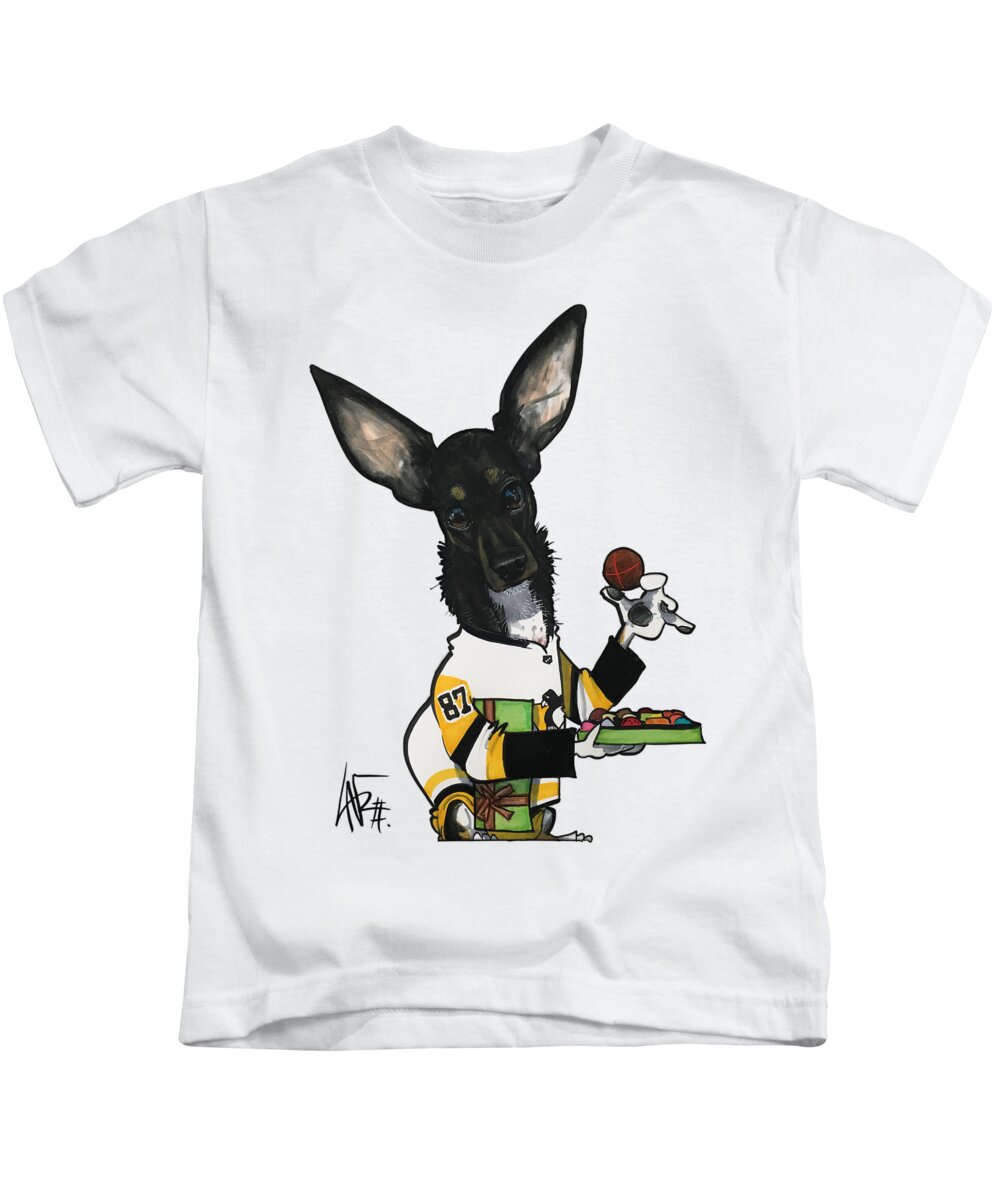 Szymula Kids T-Shirt featuring the drawing Szymula 4354 by Canine Caricatures By John LaFree