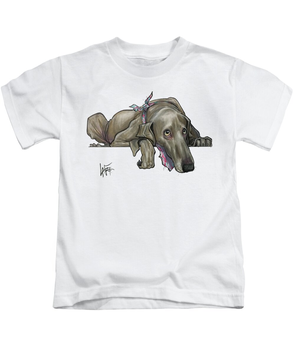 Telfare Kids T-Shirt featuring the drawing Telfare 5069 by Canine Caricatures By John LaFree