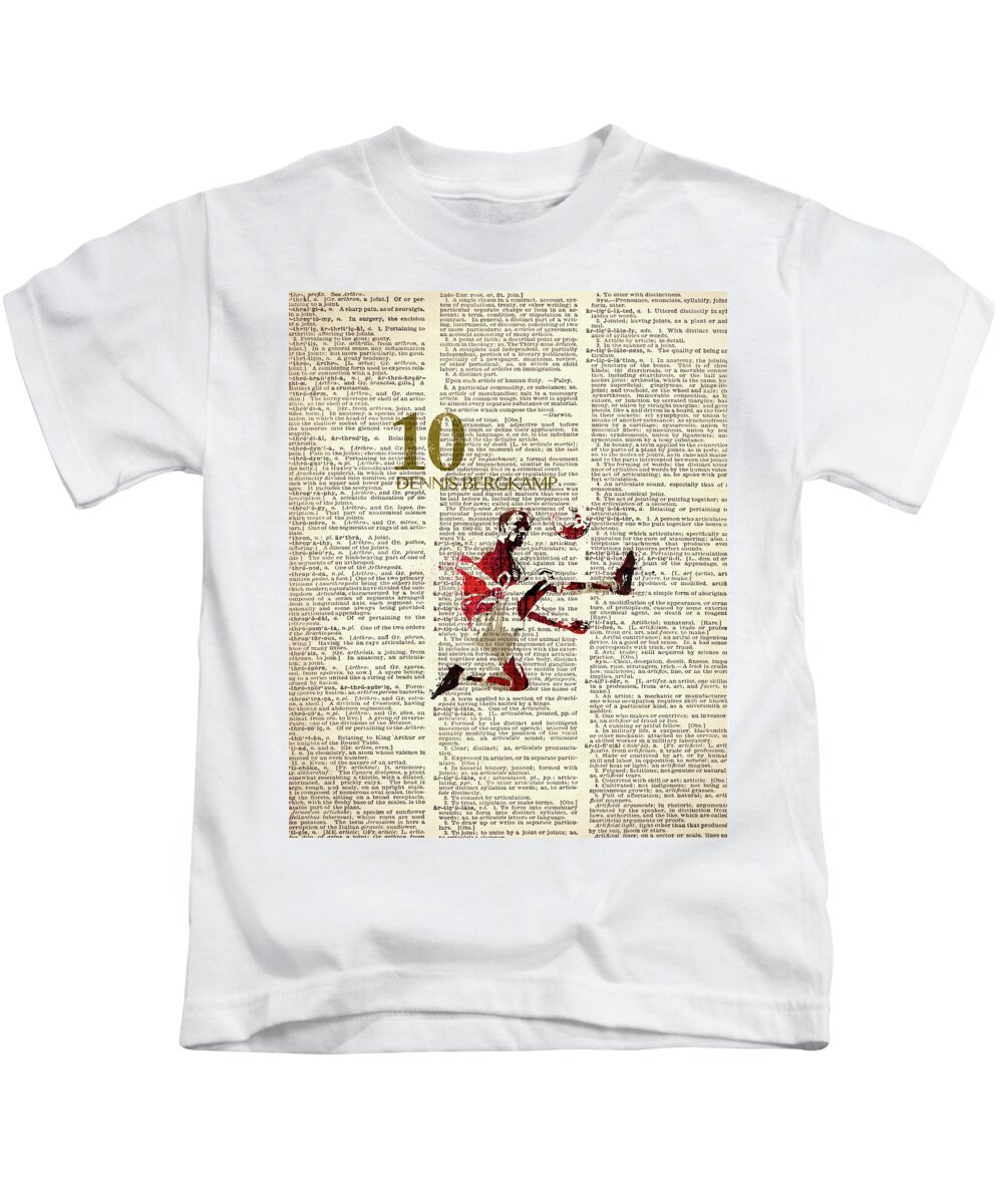 Arsenal Kids T-Shirt featuring the painting The Invincibles , Dennis Bergkamp by Art Popop