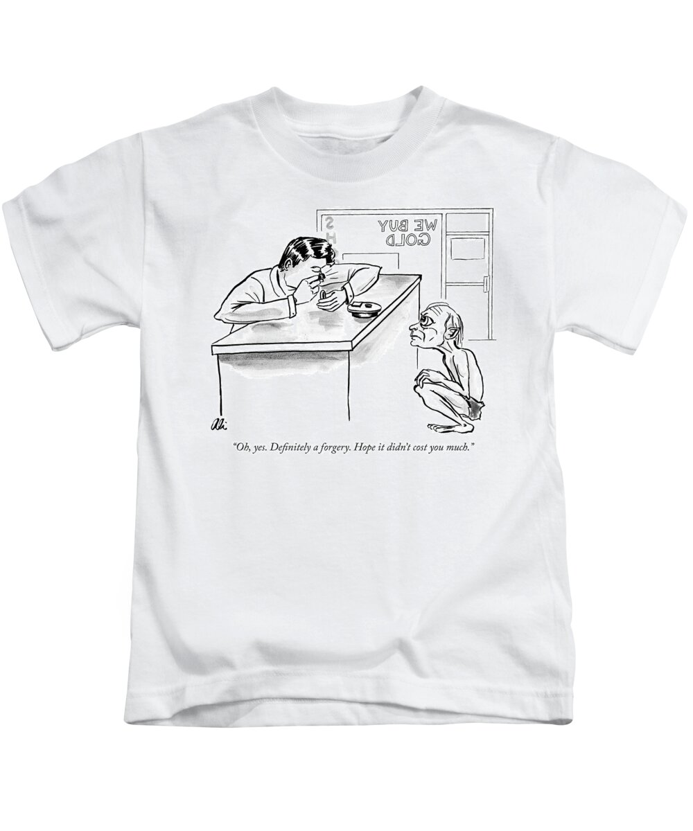 oh Kids T-Shirt featuring the drawing The One Ring by Ali Solomon