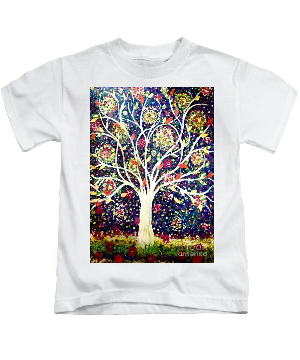 Tree Of Life Kids T-Shirt featuring the painting Tree of Life by Jacqui Hawk