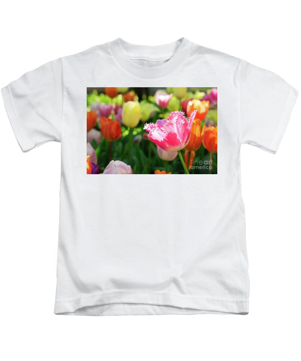 Tulips Kids T-Shirt featuring the photograph Tulips Bloom #1 by Anastasy Yarmolovich
