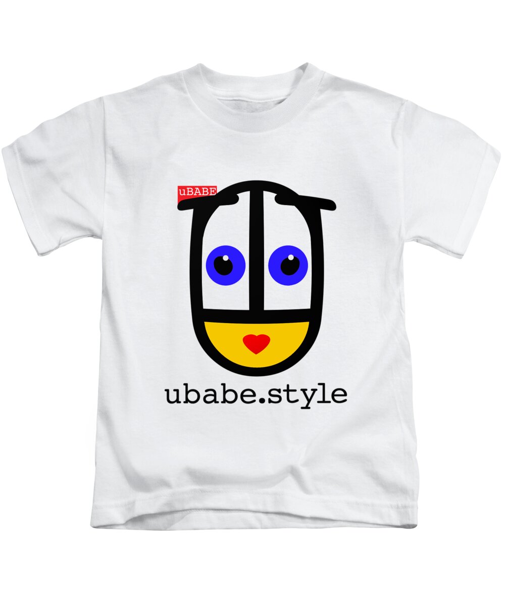 Ubabe.style Face Kids T-Shirt featuring the digital art Ubabe De Stijl by Ubabe Style