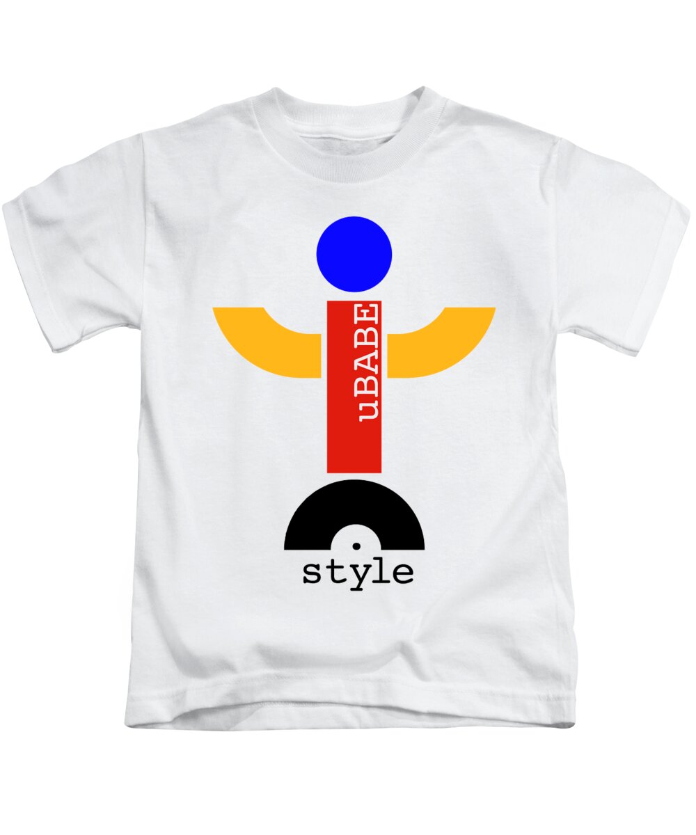 Ubabe Dude Kids T-Shirt featuring the digital art uBABE Dude by Ubabe Style