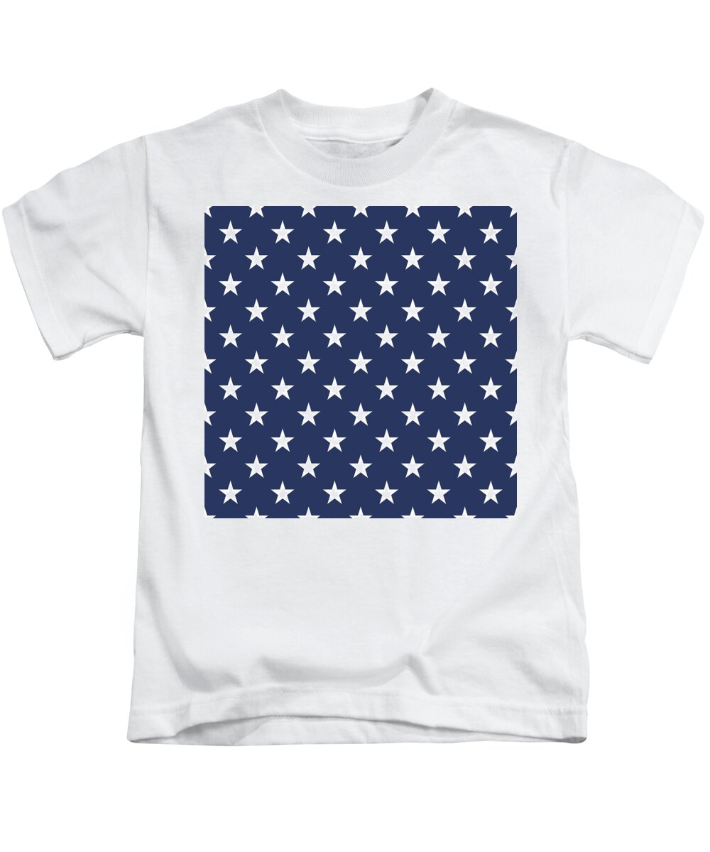 Usa Flag White Stars On Blue Background Seamless Pattern Vector  Illustration. Kids T-Shirt By Mohamed Rasik - Pixels