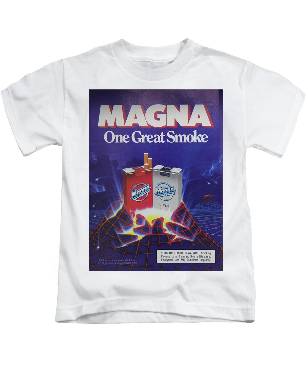 Vintage Magna Cigarettes Advertisement Kids T-Shirt by Robert Kinser -