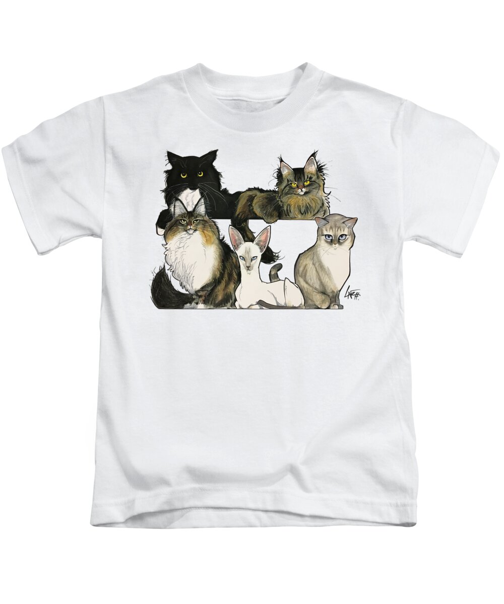 Wales Kids T-Shirt featuring the drawing Wales 4425 by Canine Caricatures By John LaFree