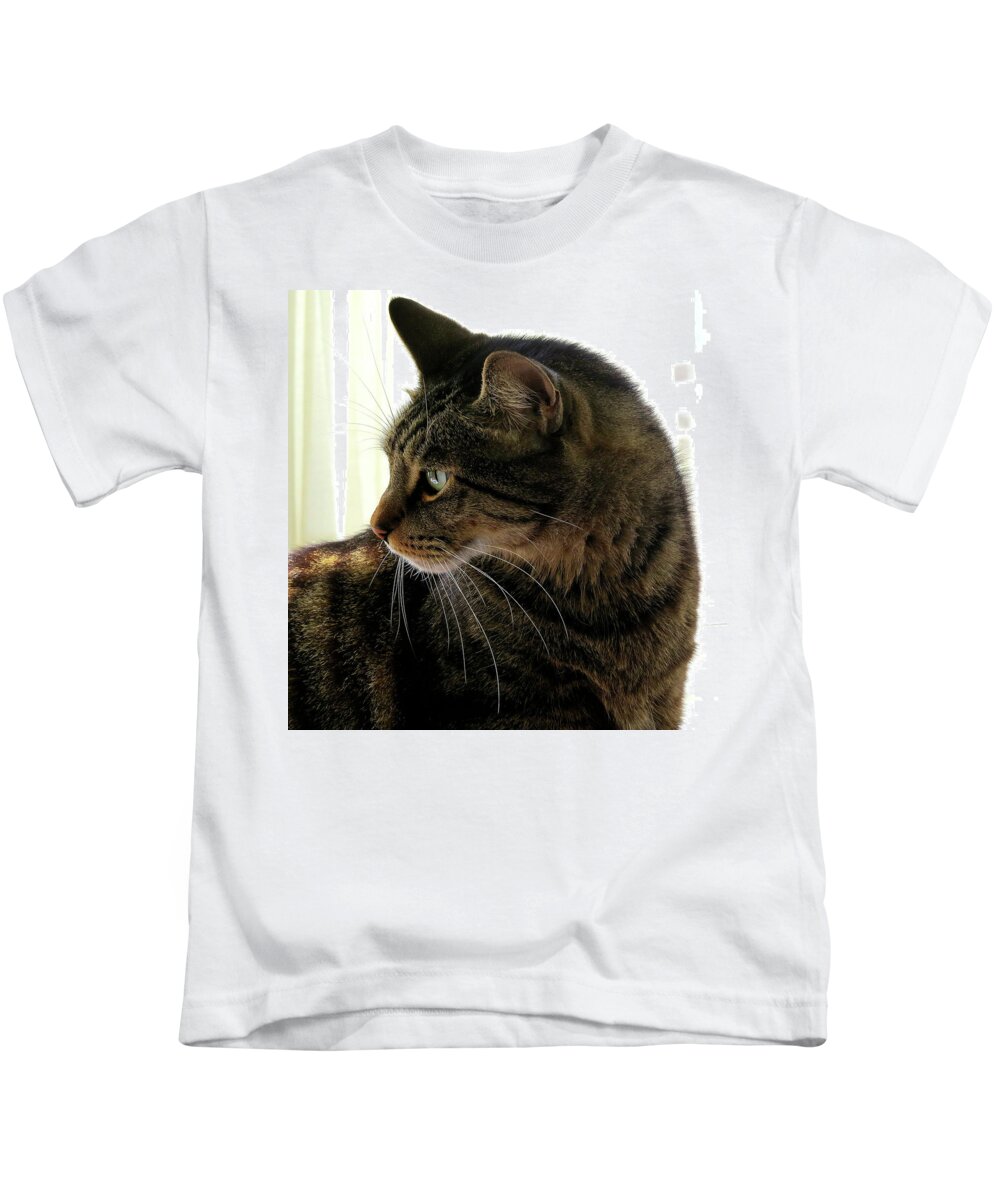 Cats Kids T-Shirt featuring the photograph Was That a Mouse? by Linda Stern