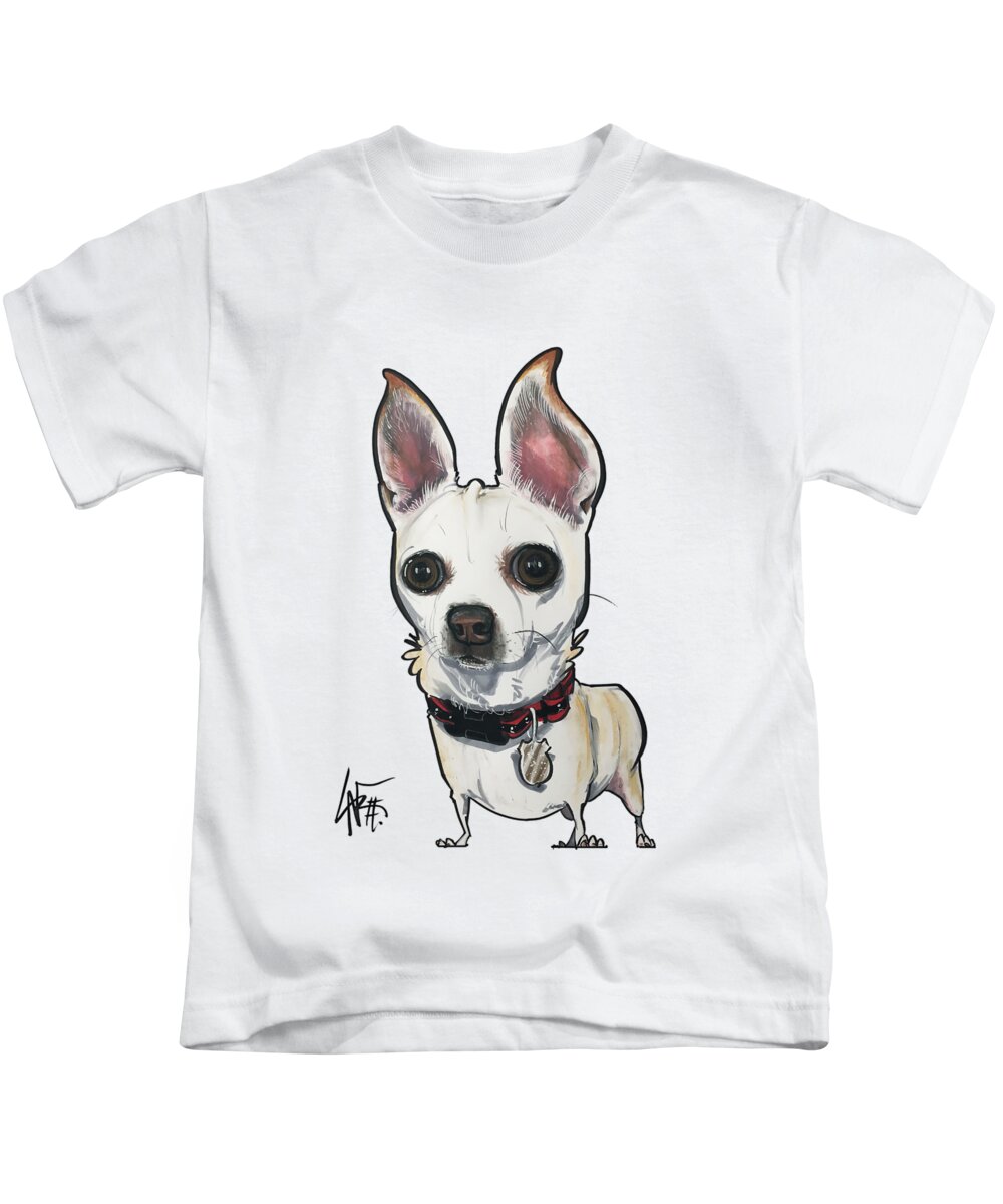 Watkins Kids T-Shirt featuring the drawing Watkins 4305 by Canine Caricatures By John LaFree