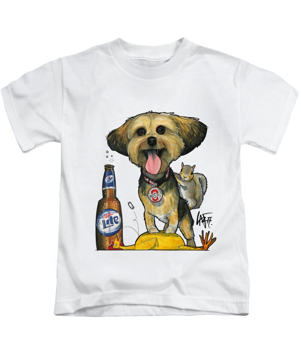 Wendel Kids T-Shirt featuring the drawing Wendel 4322 by Canine Caricatures By John LaFree