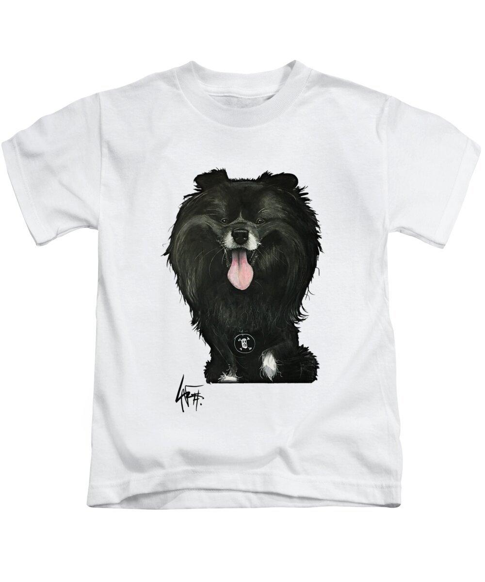 Wheeler Kids T-Shirt featuring the drawing Wheeler 4331 by Canine Caricatures By John LaFree