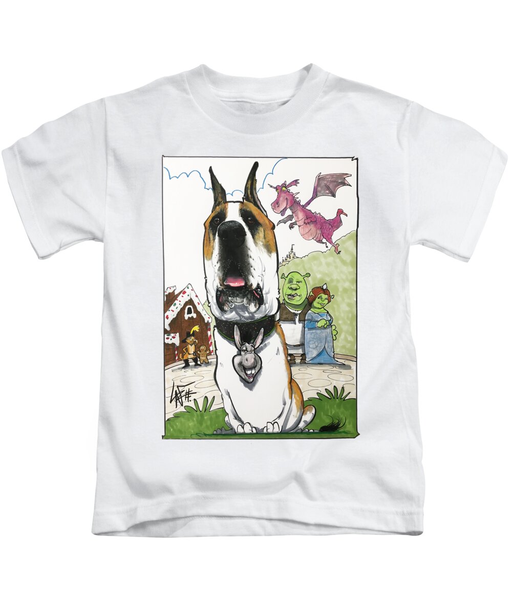 Wieland 4118 Kids T-Shirt featuring the drawing Wieland 4118 by Canine Caricatures By John LaFree