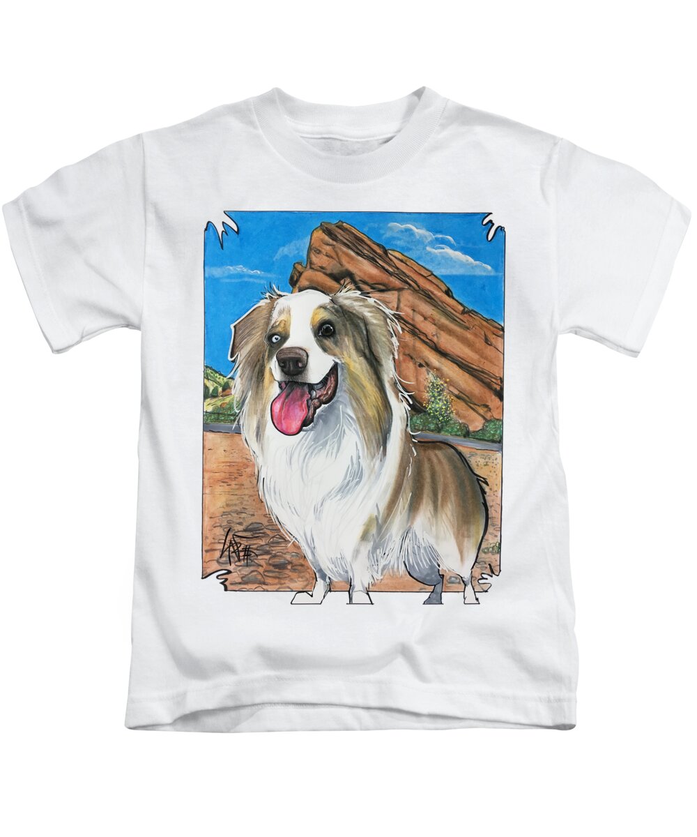 Wilks Kids T-Shirt featuring the drawing Wilks 4807 by Canine Caricatures By John LaFree