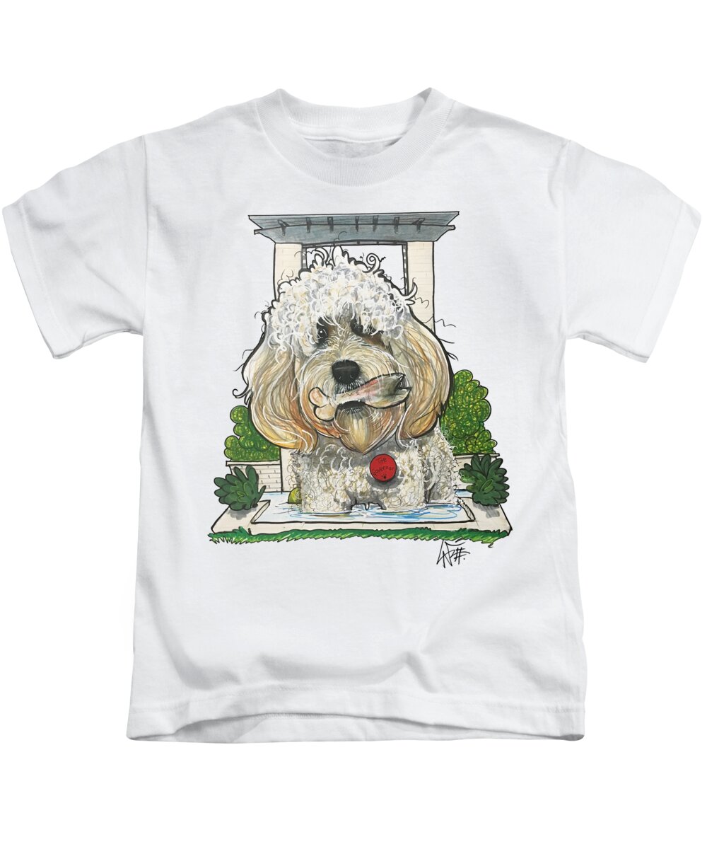Williams Kids T-Shirt featuring the drawing Williams 5104 by Canine Caricatures By John LaFree