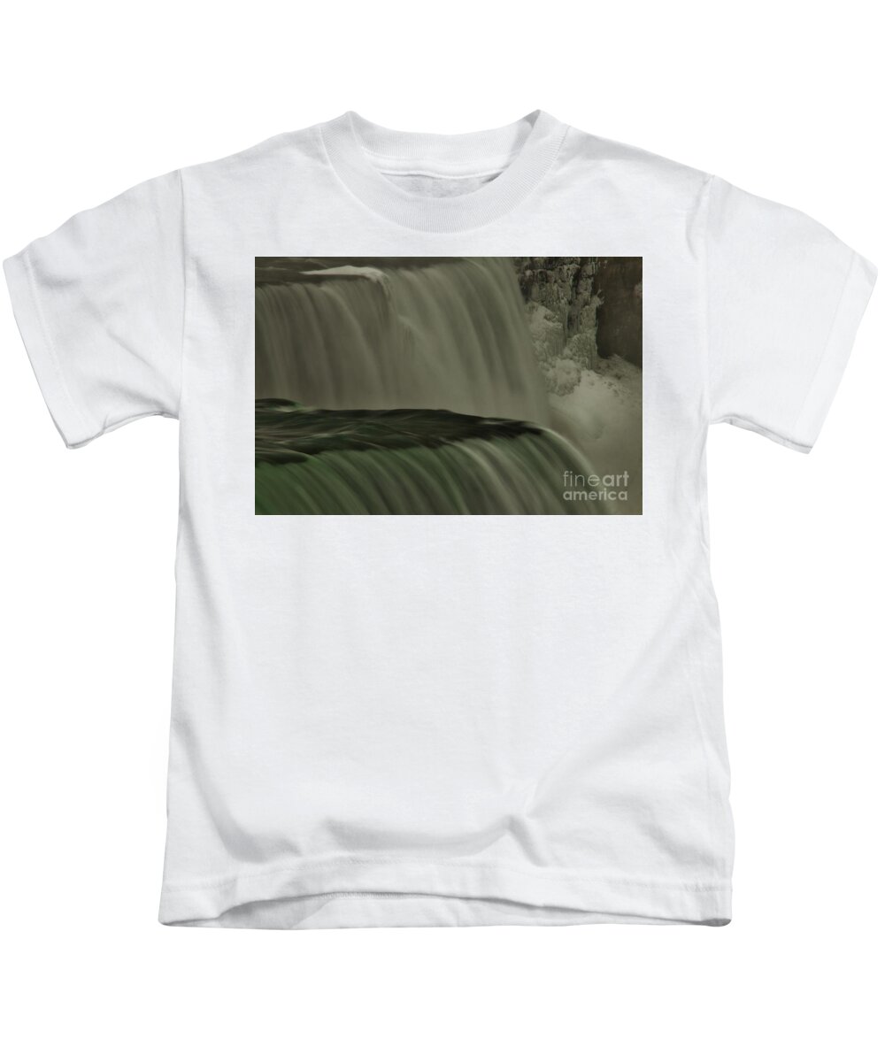 Wny Kids T-Shirt featuring the photograph American Falls in Winter, New York by Tony Lee