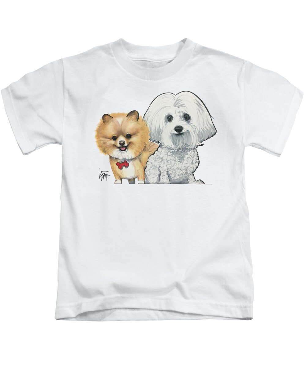 Wockner Kids T-Shirt featuring the drawing Wockner 4800 by Canine Caricatures By John LaFree