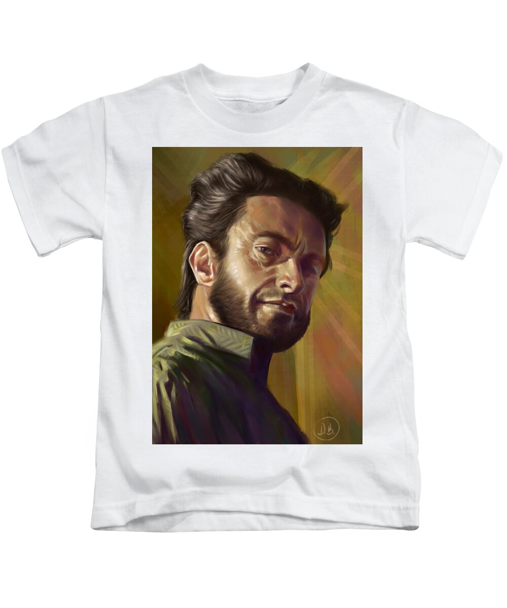 Wolverine Kids T-Shirt featuring the digital art Wolverine - Hugh Jackman by Darko B