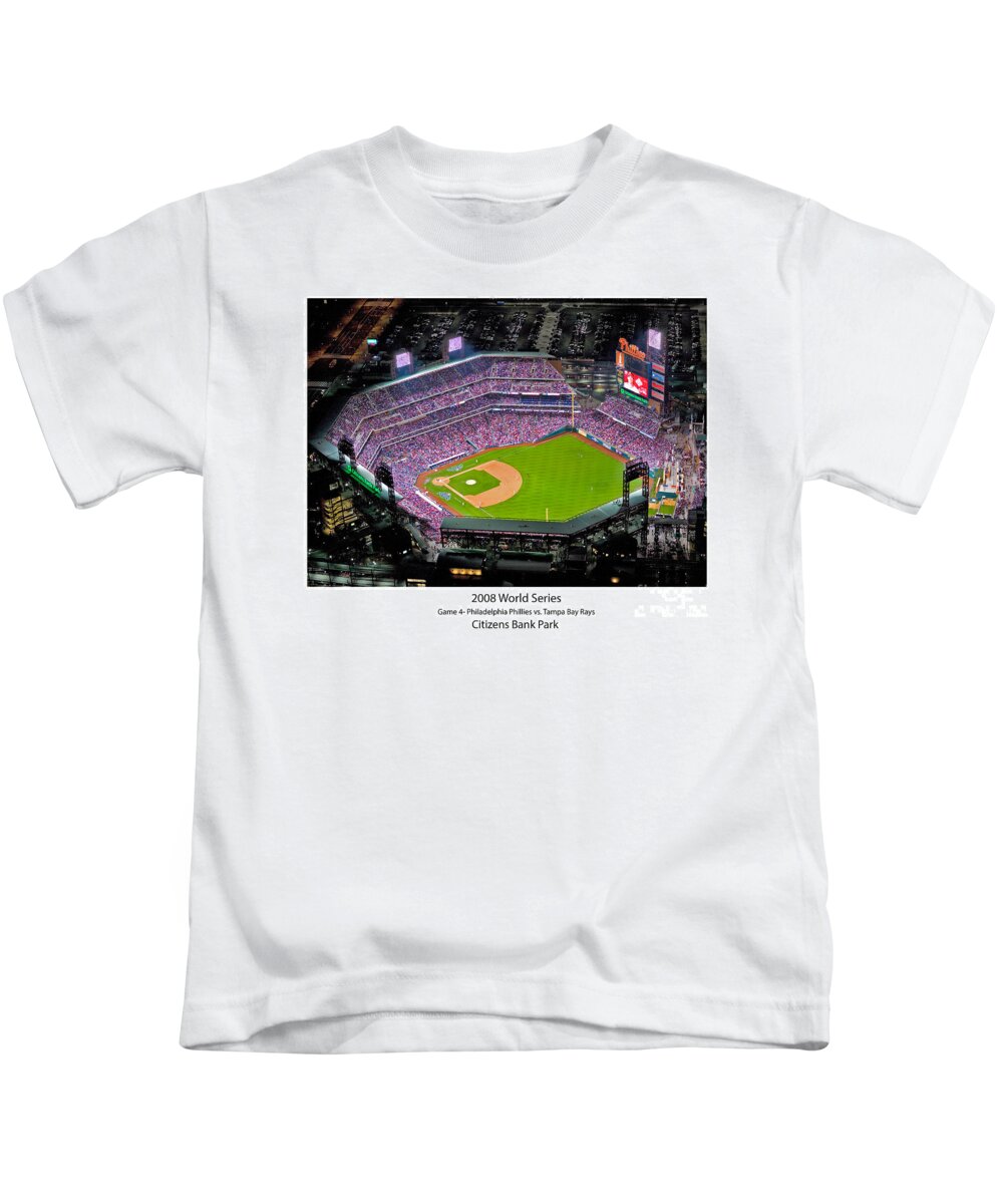 Baseball Kids T-Shirt featuring the photograph 2008 World Series Citizens Bank Park by Julia Robertson-Armstrong