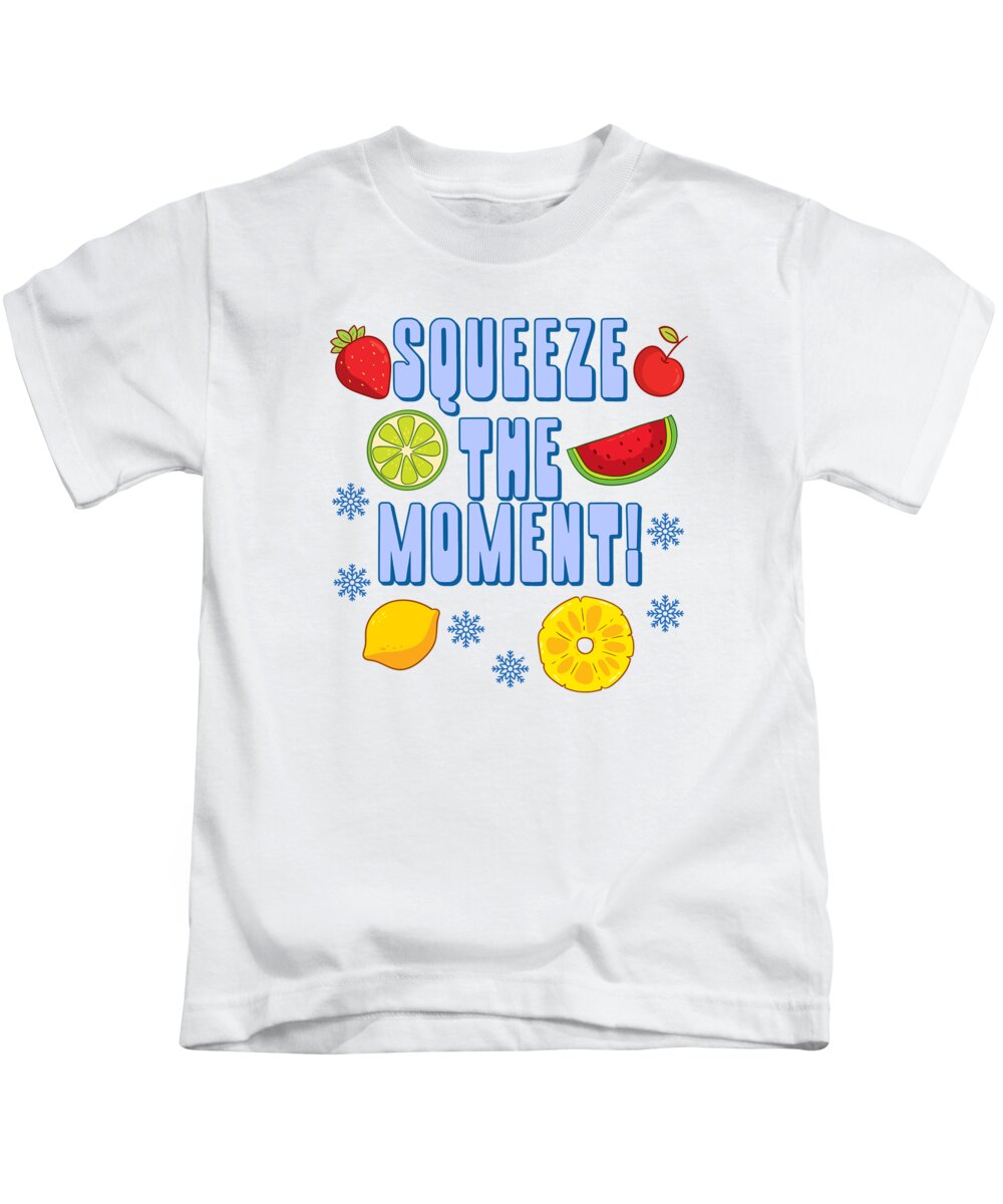 Winter Kids T-Shirt featuring the digital art Fruity Christmas Holiday Healthy Winter Season #1 by Toms Tee Store
