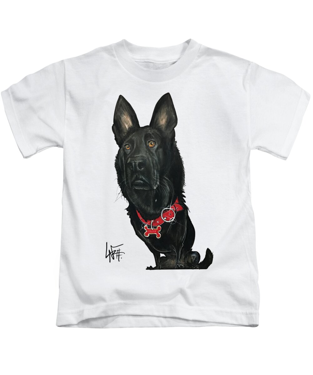 Dog Kids T-Shirt featuring the drawing Goodridge 5107 by Canine Caricatures By John LaFree