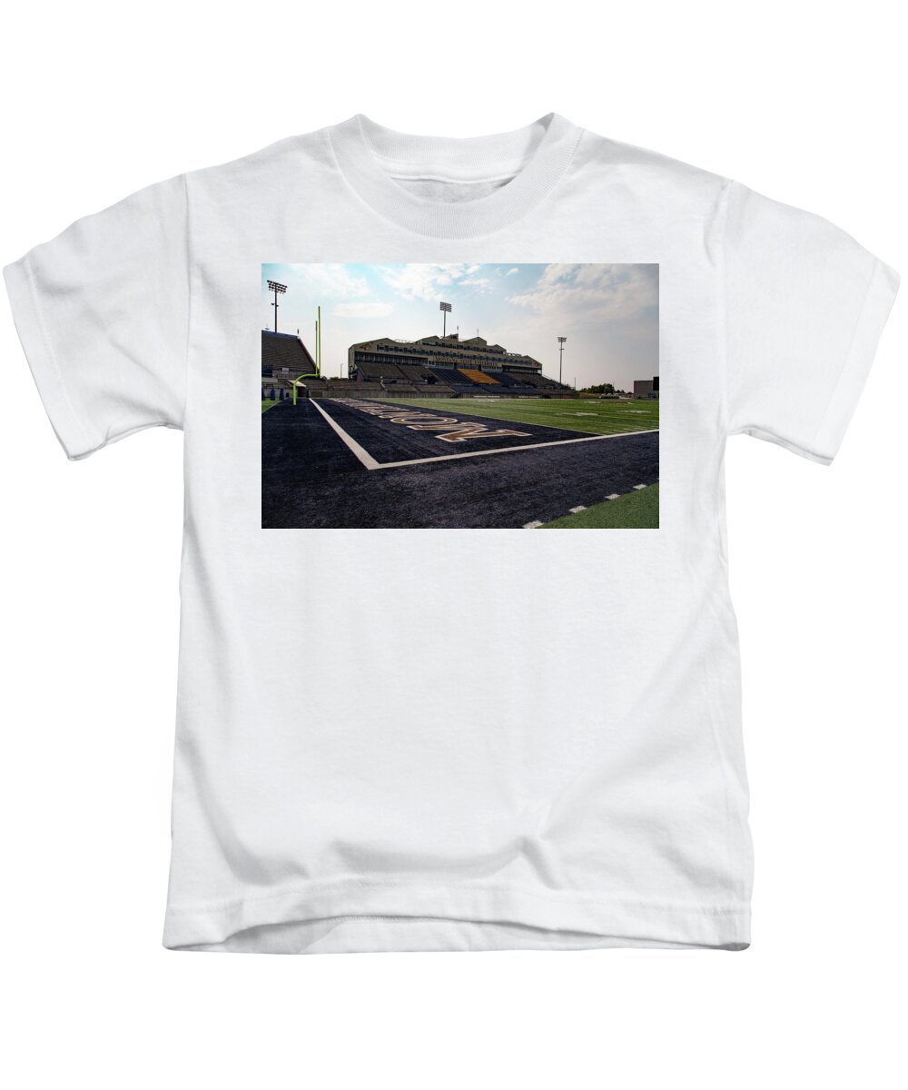 Montana State University Kids T-Shirt featuring the photograph Montana State University Bobcat Stadium by Eldon McGraw
