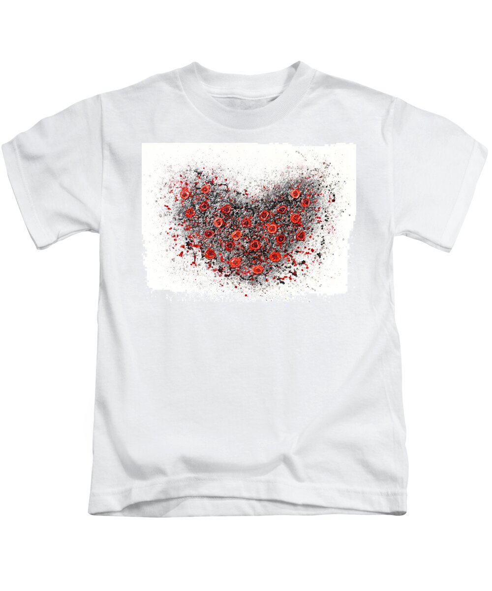 Heart Kids T-Shirt featuring the painting One Love by Amanda Dagg