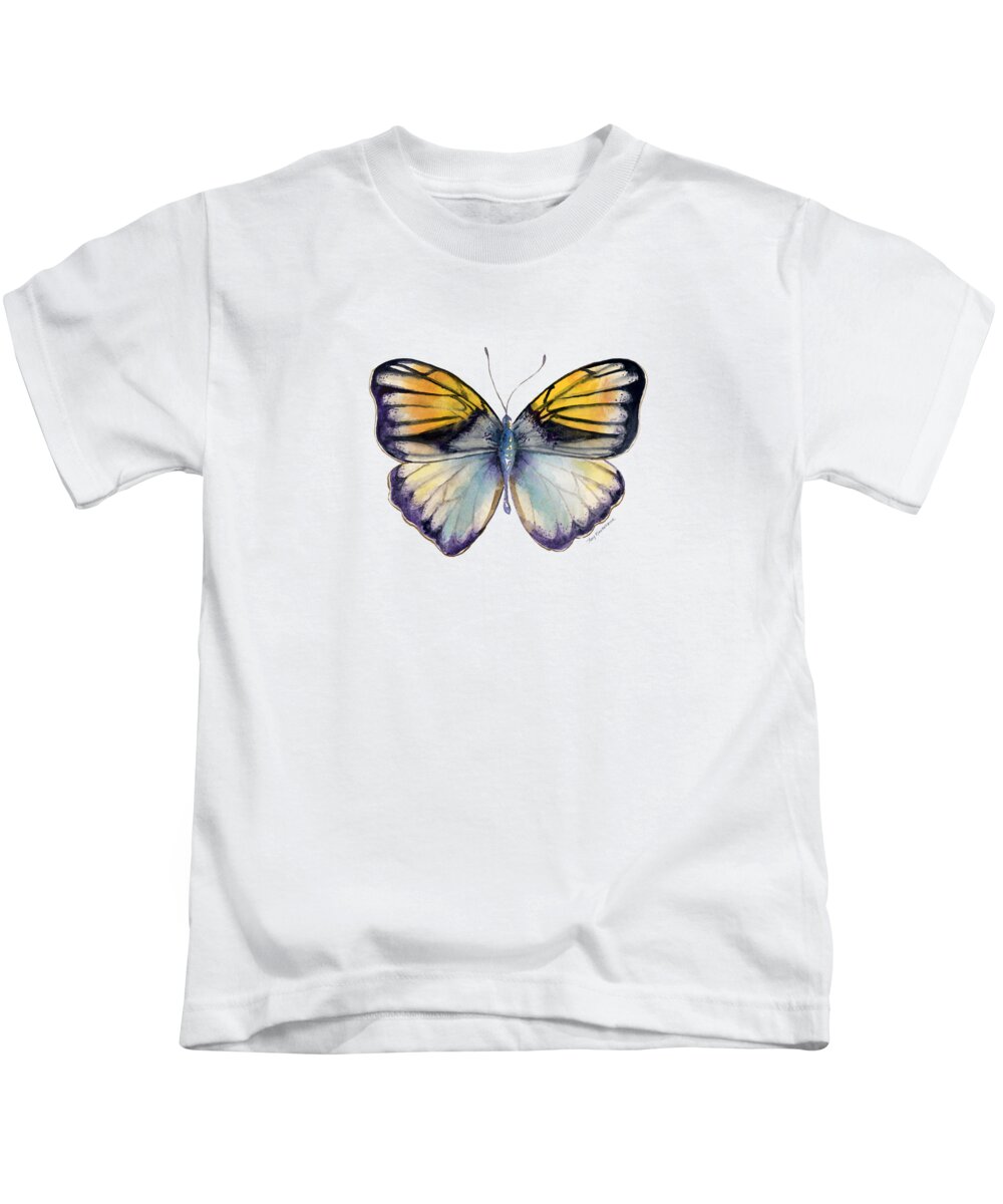 Pieridae Butterfly Kids T-Shirt featuring the painting 14 Pieridae Butterfly by Amy Kirkpatrick