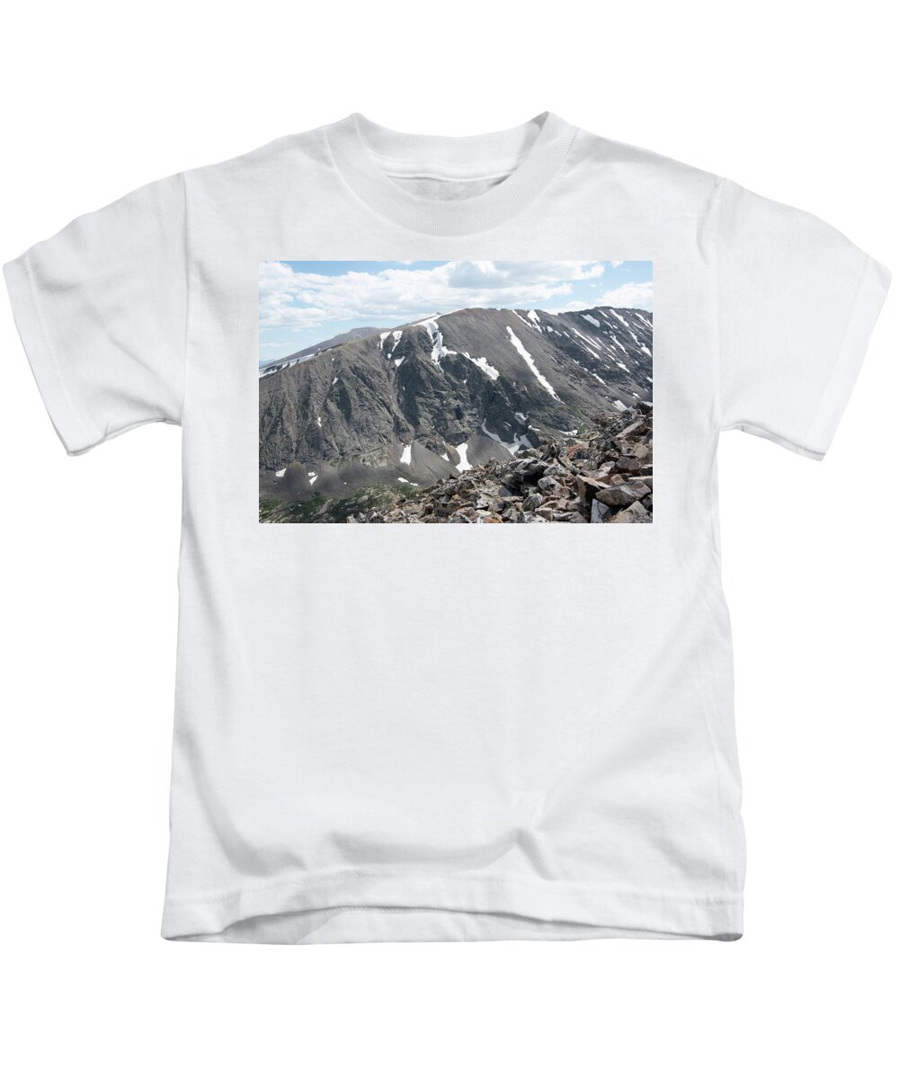Nature Kids T-Shirt featuring the photograph 14er Mountain Climb by Nathan Wasylewski