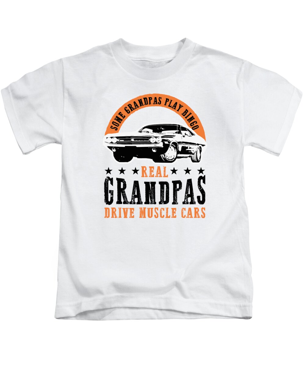 Muscle Car Kids T-Shirt featuring the digital art Muscle Cars Classic Retro Hotrod Vintage Car Automobile #3 by Toms Tee Store