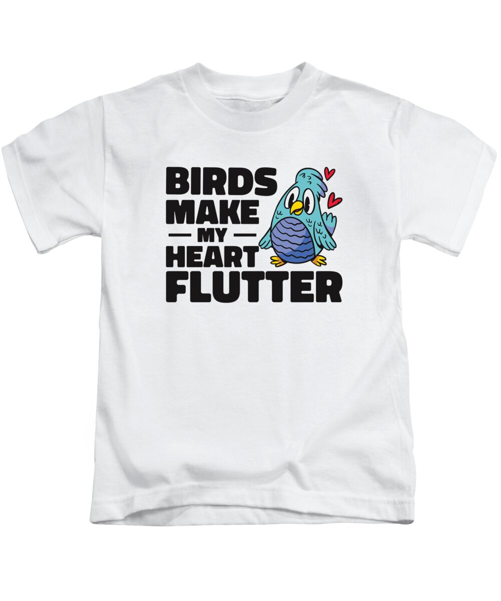 Bird Kids T-Shirt featuring the digital art Bird Wildlife Birdwatcher Binoculars Bird Birdwatching #4 by Toms Tee Store