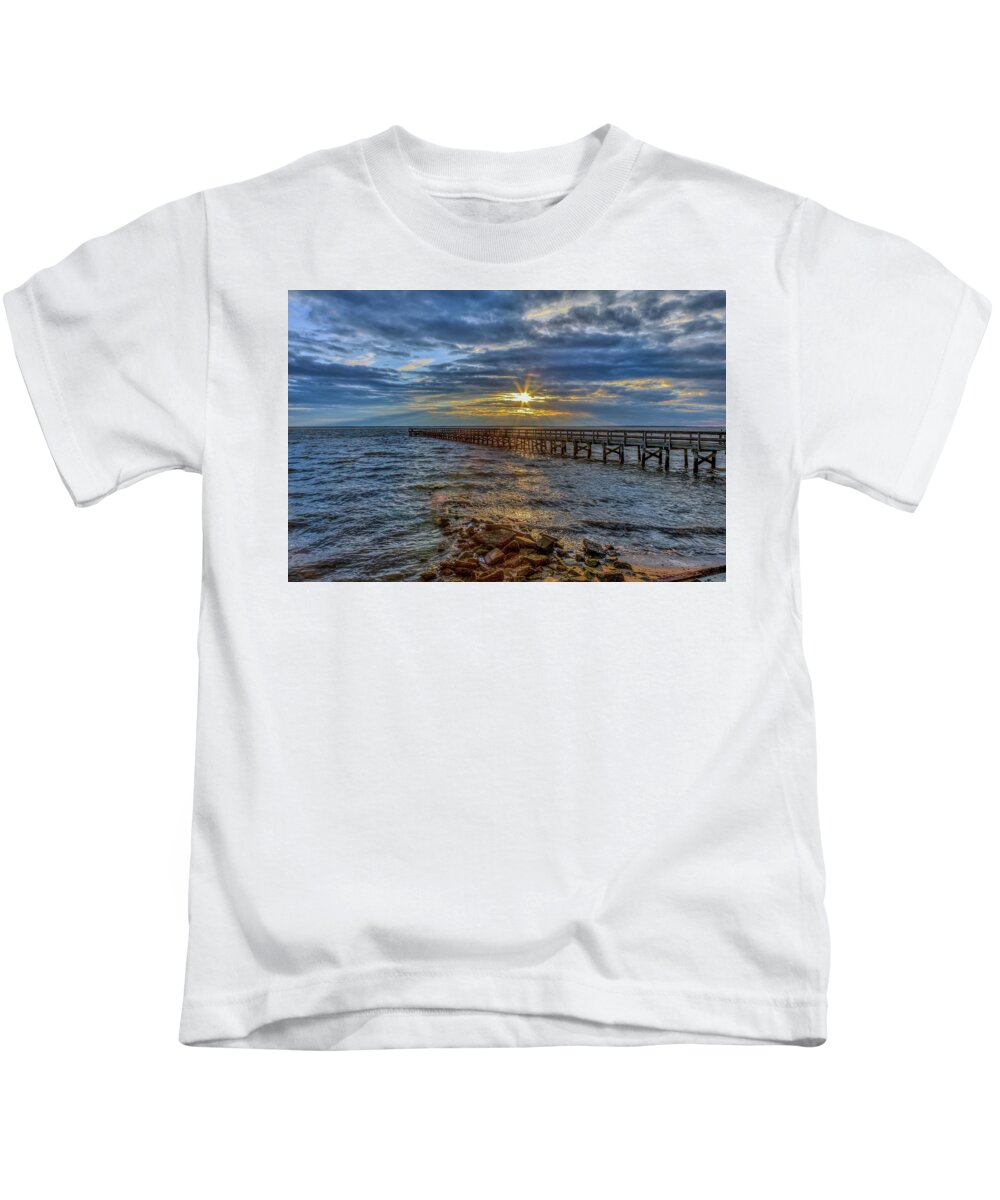 Hilton Kids T-Shirt featuring the photograph Hilton Pier #4 by Jerry Gammon