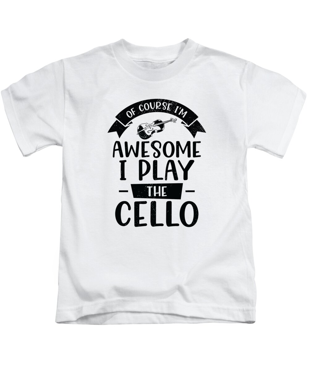 Music Kids T-Shirt featuring the digital art Music Cello Instrument Classical Music Cellist #4 by Toms Tee Store