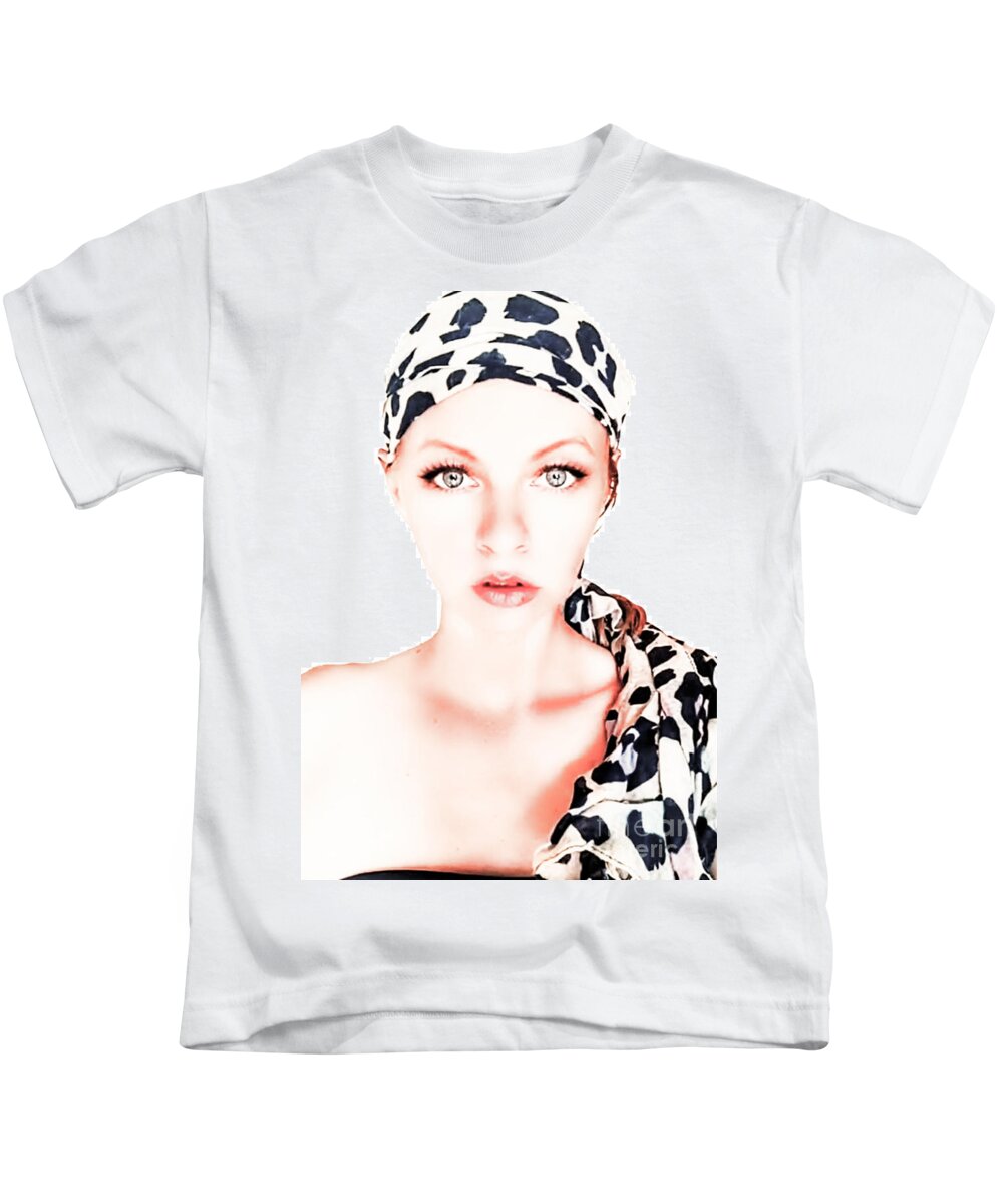 Portret Kids T-Shirt featuring the photograph Portret Actress Yvonne Padmos #45 by Yvonne Padmos