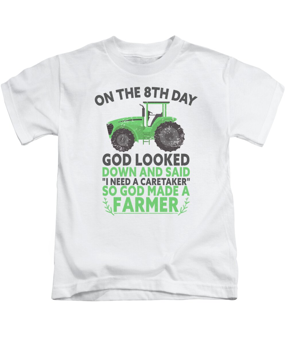 Farming Kids T-Shirt featuring the digital art Farming Agriculture Country Life Farmers #5 by Toms Tee Store