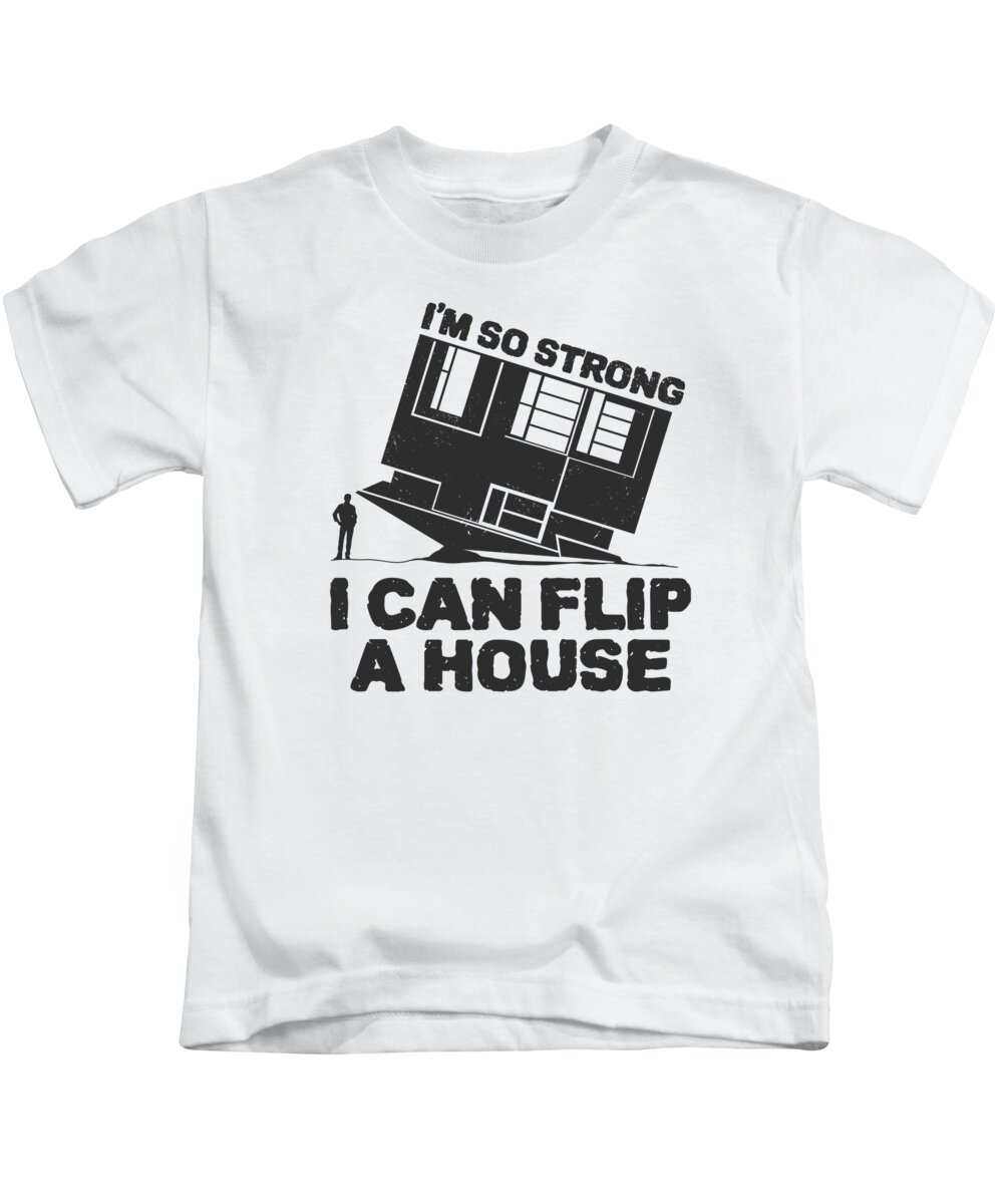Real Estate Agent Kids T-Shirt featuring the digital art Real Estate Agent House Flipping Landlord #5 by Toms Tee Store