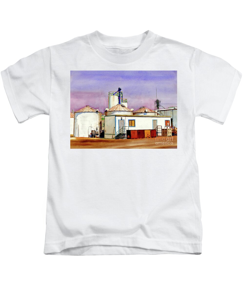 Placer Arts Kids T-Shirt featuring the painting #505 Pleasant Grove Farms #505 by William Lum
