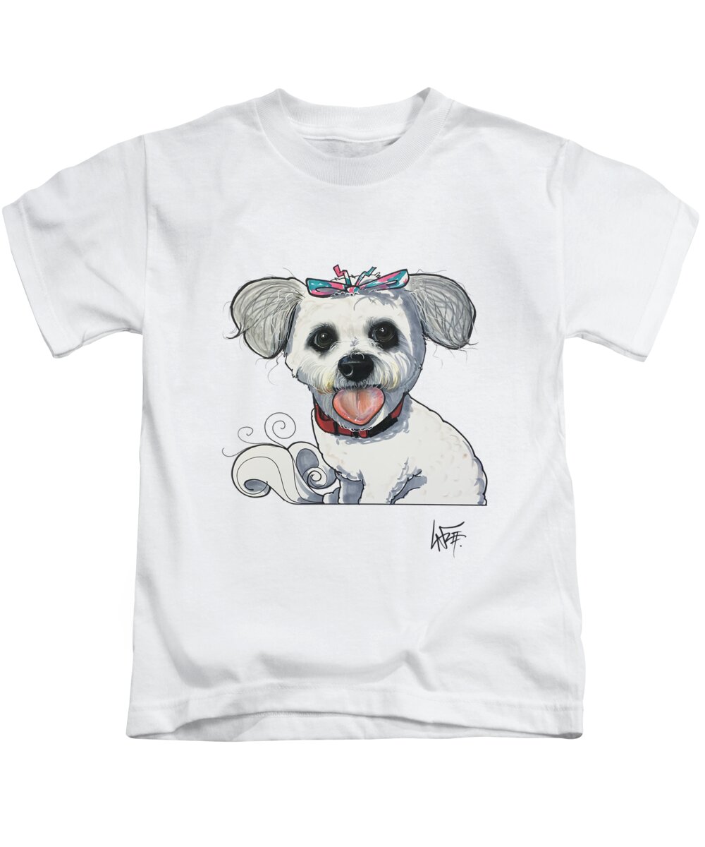 Dannunzio Kids T-Shirt featuring the drawing 5291 Dannunzio by Canine Caricatures By John LaFree