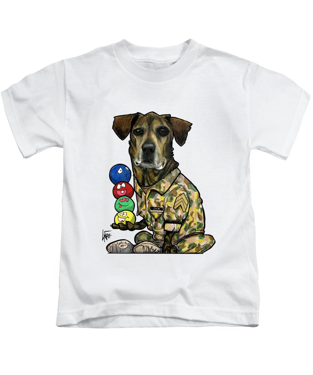 5338 Kids T-Shirt featuring the drawing 5338 Chickos JAXSON by Canine Caricatures By John LaFree