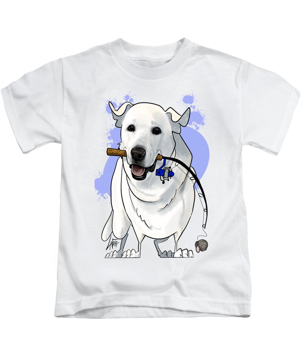 5904 Kids T-Shirt featuring the drawing 5904 Nichi by Canine Caricatures By John LaFree