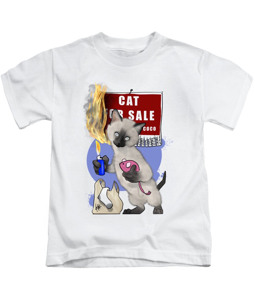 5920 Kids T-Shirt featuring the drawing 5920 Gill by Canine Caricatures By John LaFree