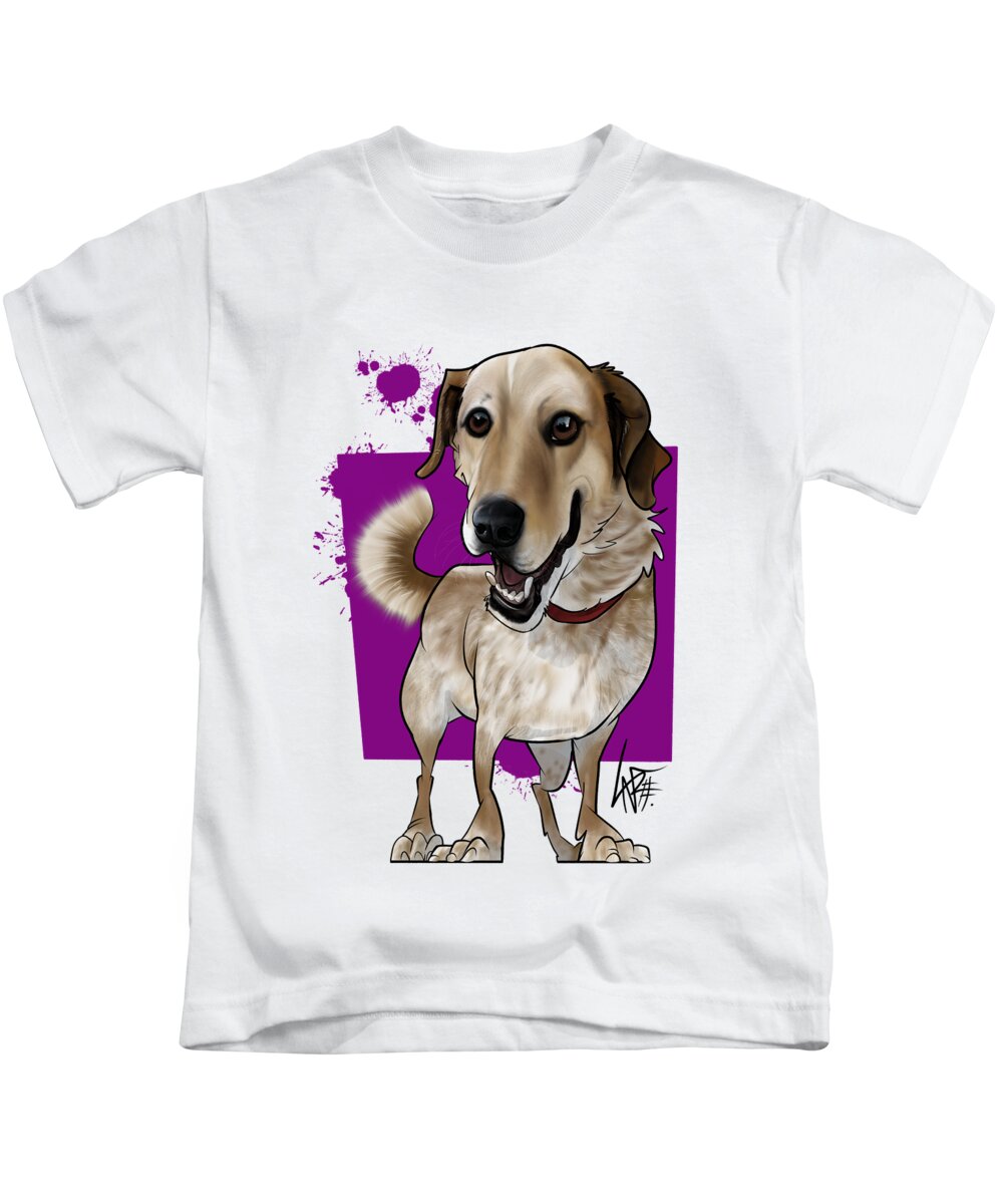 5939 Kids T-Shirt featuring the drawing 5939 MacLeod by Canine Caricatures By John LaFree