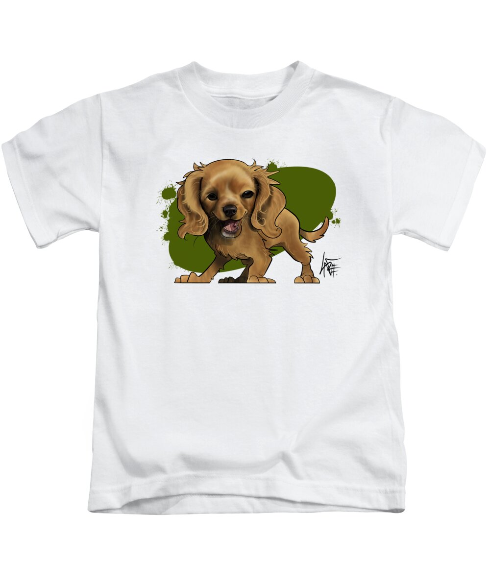 5944 Kids T-Shirt featuring the drawing 5944 Finlay by Canine Caricatures By John LaFree