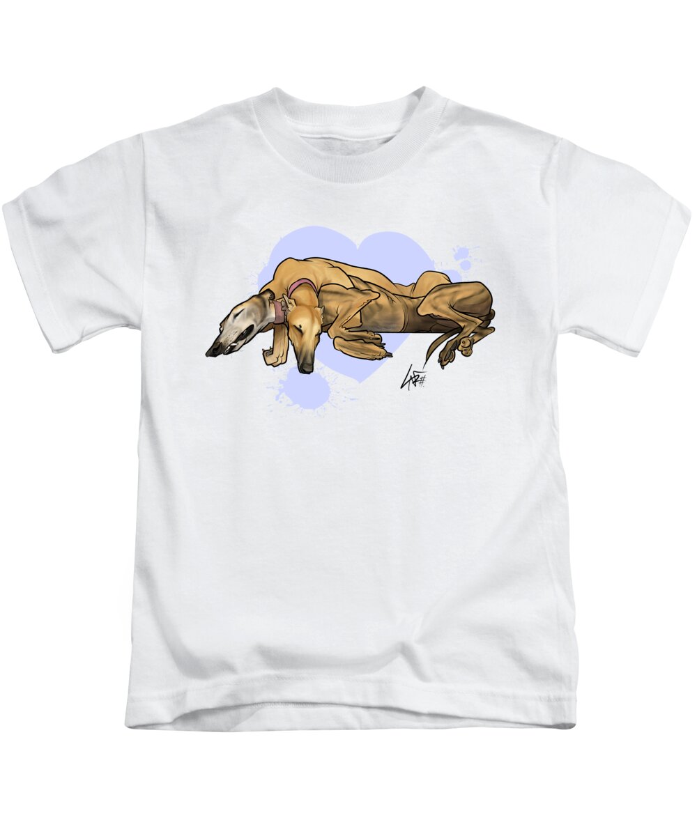 5957 Kids T-Shirt featuring the drawing 5957 Perez-Fisher by Canine Caricatures By John LaFree